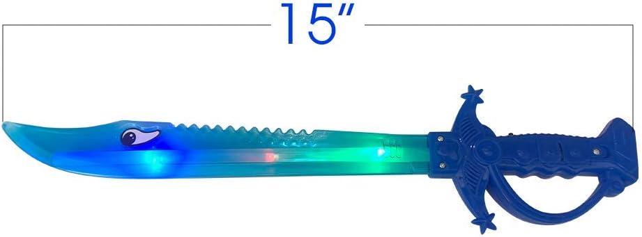 ArtCreativity Light Up Shark Sword for Kids (Set of 1) - 15 Inch Light Up Boy Toys with Flashing LED Lights, Toys for Boys 4-6 - Fun Play Swords Gifts That Elevate Your Kids Custume