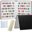 120 Nail Color Chart Display Book, Plastic Nail Swatches Nail Gel Color Card with 240PCS Natural Colours Replacement Nails Nail Art for Nail Salons, DIY Nail Art at Home (Black)