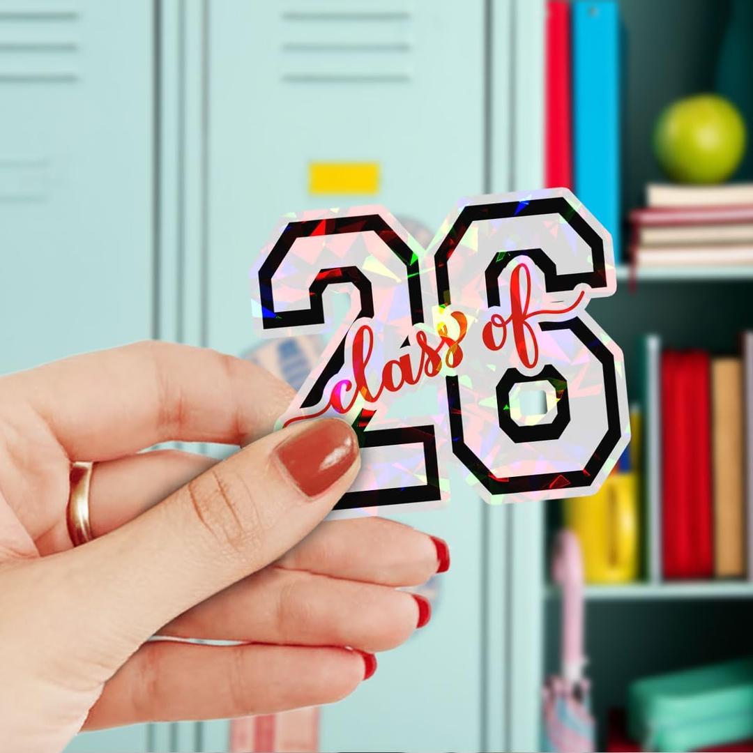 3 Pcs Class of 2026 Stickers, Class of 2026 Decorations, Graduation 2026, 2026 Senior - Vinyl Stickers for Laptop Water Bottle Phone Car Window Helmet (Hologram, 3 inch)