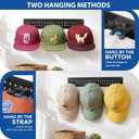 2 x EIMMBD 2 Pack Hat Organizer for Baseball Caps, Detachable DIY Hat Holder Hat Rack Hold up to 22 Hats, Cap Holder Hat Hangers for Wall Closet Door Bedroom(Black)