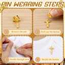 Cunno 36 Pcs Christian Cross Lapel Pins Easter Christian Faith Pins in Bulk for Women Men Small Easter Cross Jesus Enamel Brooch Blessed Pin Badge Religious Gift for Church Backpack Clothes