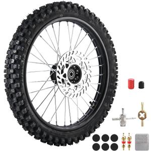 70/100-17 Front Wheel Tire (2.75x17) Inner Tube 1.6x17 Rim With 12mm Inner Bearing Assembly 190mm Brake Disc Rotor for Dirt Pit Bike Motocross Off Road (70/100-17 12mm)