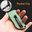 Box Cutter Pocket Knife, EDC Push Button Utility Knife, Automatic Retractable Work Knife For Men, heavy duty construction knife, Replaceable Razor Blade Knife With Belt Clip (Leather)