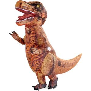 Spooktacular Creations Halloween Inflatable Dinosaur Costume Kids, Full Body Realistic T-rex Blow Up Costumes Kids, Brown Dinosaur, Inflatable Suit for Halloween Dress Up Parties 