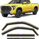 in-Channel Window Rain Guard for Toyota Tundra 2022-2026 CrewMax Rain Guards Side Truck Window Visors Low Profile Vent Visor Window Deflectors Vent Shades Car Accessories