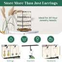 EsLuker.ly Rotating Earring Display Holder Stand for Vendors Events Selling, Large Capacity 64 Hooks Jewelry Rack with Wooden Base for Earring Card Sales, Enhances Retail Display Visibility