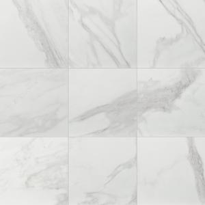 Daltile Perpetuo 12" x 12" Marble Look Porcelain Floor Tile in Matte Brilliant White for Kitchen, Bathroom, Living Room Floors | (13 PC Per Carton) (12.22 SQFT Per Carton)