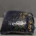 72-Inch Victorian Velvet Christmas Tree Skirt with Gold Damask Embroidery and Plush Lace Ties, Royal Blue