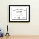 ELSKER&HOME 11x14 Diploma Frame, 8.5x11 Certificate&Document with Mat or 11x14 Inch Without Mat, Black Frames, Display Degree or Award Frames (Double Mat, White with Black Rim, 1 Pack)