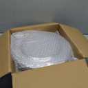 100 PCS Clear Stone Texture Plastic Plates with Gold Rim, Heavy-duty Clear Disposable Plates, Include 10" Dinner Plate and 7" Salad Plate for Party and Wedding