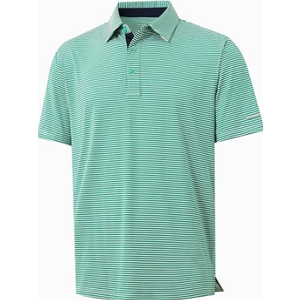 YAMXDM Golf Shirts for Men - Moisture Wicking Short Sleeve Performance Sport Casual Striped Collared Mens Polo Shirt Size XL