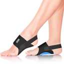 Fit Geno Arch Support Braces for Plantar Fasciitis Relief - Adjustable Compression Bands with Gel Pads, Non-Slip Design for Flat Feet, High & Fallen Arches (Black)
