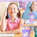 2 x Standing Pencil Case for Kids - Back to School Stuff, Cute Unicorn Telescopic Zipper Pencil Case Aesthetic, Large Capacity Stand up Pen Bag, Portable Pen Holder, Study Supplies for Students