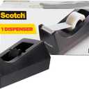 Scotch Classic Desktop Tape Dispenser, Black, 1-inch Core, Made from 100% Recycled Plastic, 1 Dispenser