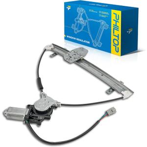 PHILTOP 741-300 Front Left Driver Side Power Window Regulator with Motor Compatible with Honda Civic 2001 2000 2002 2003 2004 2005