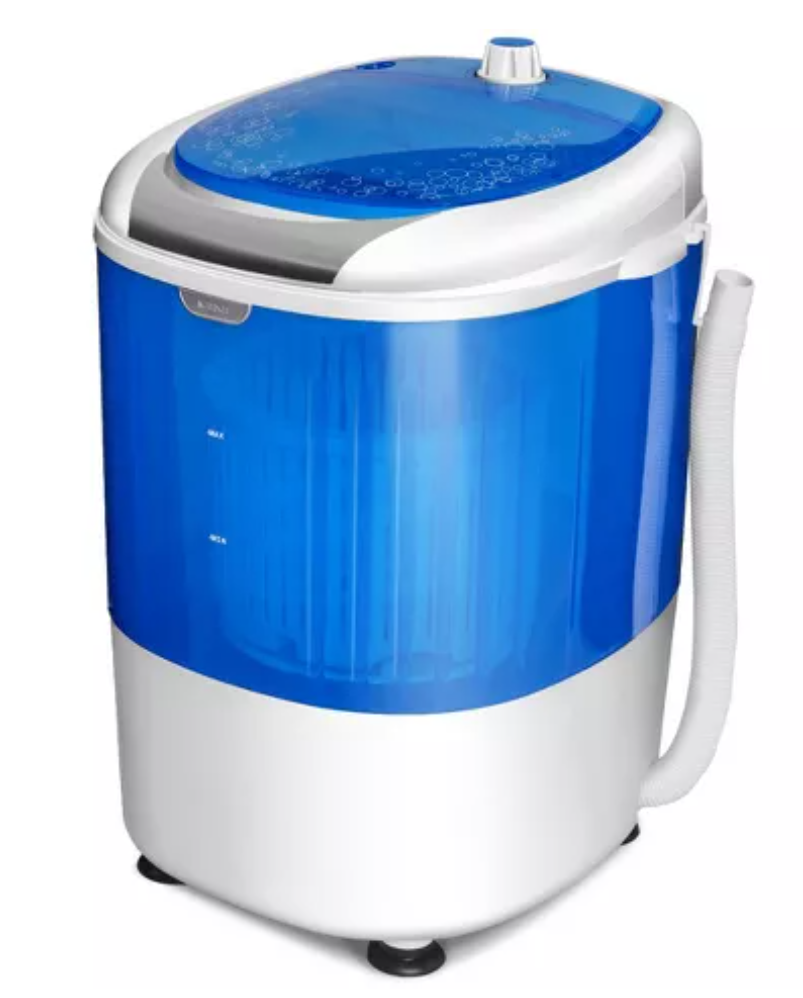 Portable Mini Counter Top Washing Machine 5.5lbs Spin Basket Laundry Grey/Blue