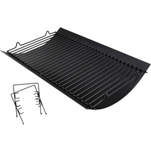 Hisencn 20 inch Ash pan for Chargriller 5050, 5072, 5650, 2123 Charcoal Grills, Char-Griller Model 200157, Replacement Part with 2pcs Fire Grate Hanger, 20" Drip Pan