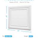 STICKGOO Drop Ceiling Tiles 24x24 PVC Glue Up Ceiling Panel to Prevent Breakage Pack of 12 Tiles Cover 48 Sq. Ft, White