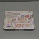 Wooden Play Dishes and Plates for Kids Kitchen Set, 27 PCS Wooden Play Kitchen Accessories, Kitchen Toy for Toddlers Boys Girls 3 4 5 6