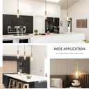 Jonsi Glass Cylinder Pendant Light, Brushed Gold Island Lights for Kitchen,1-Light Mini Pendant Light Fixtures with Clear Glass Shade, Modern Hanging Lights for Stairway, Hallway, Entryway