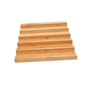 Restaurantware-Multi Level Rectangular Bamboo Food Skewer Holder: Perfect for Cocktail Parties and Catering Events - Six Level Biodegradable Pick Stand and Food Display - 180 Holes - 1-CT