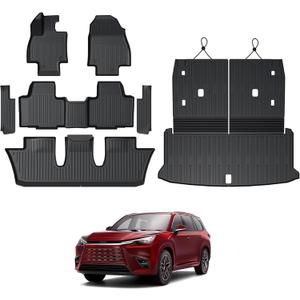 Floor Mats for 2024 2025 Lexus TX, Cargo Liner with Backrest Mat, All Weather TPE Full Mat Set for 2025 TX350 TX500 TX550+ Accessories