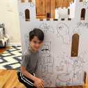 Easy Playhouse Cardboard Haunted Castle - Kids Fort and Art & Craft House, 32inchesX32inchesX43.5inches