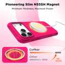 for iPhone 17 Pro Case, Compatible with MagSafe, Screen Protector +[Integrated Silicone Camera Control Button], Shockproof Protective Magnetic Case for iPhone 17 Pro 6.3", Neon Pink