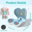 Seat Cushion for Office Chair and Car, Lumbar Support Pillow for Office Chair, Memory Foam Ergonomic Seat Cushion for Long Sitting, Back & Tailbone Pain, Sciatica - Blue & Gray