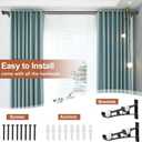 Double Curtain Rod 28-42 Inch, 1 Inch Heavy Duty Adjustable Drapery Rod Set with Brackets, Decorative Curtain Rod for Sheer,Blackout Curtains, for Kitchen Bedroom Living Room Windows -Black