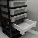 IRIS USA Craft Plastic Organizers and Storage, Rolling Storage Cart for Classroom Supplies, Storage Organizer for Art Supplies, Drawer Top Organizer for Small Parts, 6 Drawer, Black/Pearl