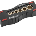 Milescraft 1312 Drill Block - Handheld Drill Guide, Drilling Jig for 6 of the Most Common Drill Bit Sizes