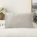 MIULEE Velvet Pillow Cover Soft Luxury Decorative Throw Pillow Cover Single Rectangle Cushion Case for Couch Sofa Bedroom Car Decor,12x20 Inch Greyish White