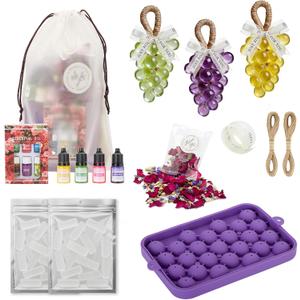 Grape Soap Making Kit DIY Grape Soap Mold, Craft Set with Reusable Silicone Molds, Jute Rope & Complete Supplies for Handmade Soap, Home Decor & Gifts Beginners Friendly Soap Making Kit