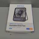 Warmco 10000mAh Portable Travel Fan 7-inch, Max 24H Runtime, Ultra-thin Quiet Rechargeable Battery Operated Desk Fan with Digital Display for Camping, Office, Bedroom, Cruise Essentials (Black)