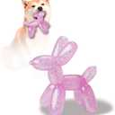 Durable Dog Chew Toy  Balloon Dog Shape, 6.14 for Medium & Large Dogs, Tough Plastic, Interactive Chew Toy for Boredom & Dental HealthPink
