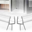 Shower Door Bottom Seal, 2-Pack PVC Strips with Sweep 36" Long, for 5/16"(8mm) Thick Framless Glass Door, to Stop Water Leakage