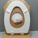 CHURCH Toilet Seat, Easy Clean Hinges Release for Deep Cleans, Durable Enameled Wood Seat, Elongated, White