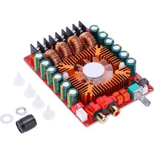 TDA7498E 300W Digital Power Amplifier Board,Sound Board 2x160W Stereo Audio Module, Black PCB, DC 15-36V BTL & Fan Cooling for 4-8 Ohm Speakers