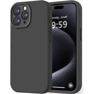 LOVE 3000 Designed for iPhone 15 Pro Max Case, Premium Silicone with [Soft Anti-Scratch Microfiber Lining] Shockproof Protective Phone Case for Men Women Girls 6.7", Black