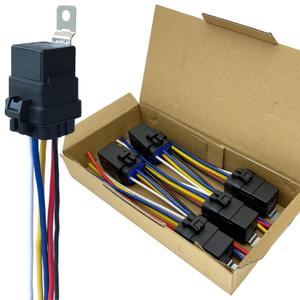 irhapsody 3 Pack 40/30 AMP 12V DC Waterproof Relay and Harness - Heavy Duty 12 AWG Tinned Copper Wires, 5-PIN SPDT Automotive Relay
