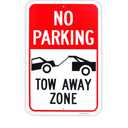 Large No Parking - Tow Away Zone Sign, 18"x 12" .040 Aluminum Reflective Sign Rust Free Aluminum-UV Protected and Weatherproof