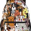Dog Fun Cute Face Backpack For School Laptop Bags Bookbag Big Casual Daypack For Student Girls Boys Kids Teens Travel Sports Work