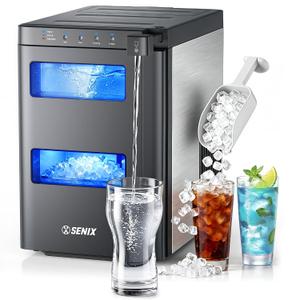 2-in-1 Nugget Ice Maker & Water Countertop, 33Lbs/Day, Chewable Pellet