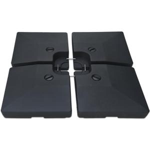 Helios&Hestia 4 Pcs Heavy Duty Water and Sand Fillable Patio Umbrella Base Stand, 357 lb Square Plastic Weight Set for Outdoor Cantilever Offset Umbrella, Black