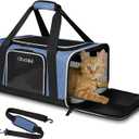 Petskd Pet Carrier 17x11x9.5 Alaska Airline Approved,Pet Travel Carrier Bag for Small Cats and Dogs, Soft Dog Carrier for 1-10 LBS Pets, Dog Cat Carrier with Safety Lock Zipper, Blue 