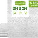 2ft x 2ft Drop Ceiling TilesPrinted Pro Ceiling Tiles 24 x 24in. Waterproof, Washable and Fire-Rated - Reusable - High-Grade PVC to Prevent Breakage Cover 48 Sq. Ft, Pack of 12 Tiles (White)