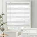 No-Drill Cordless Horizontal Mini Blinds – 35" W x 64" H Tool-Free Inside Mount Window Blinds with 1" Vinyl Slats, Light Filtering & Privacy, Child & Pet Safe, White