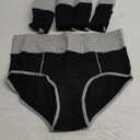 POKARLA Womens Cotton Underwear High Waist Full Coverage Briefs Soft Breathable Postpartum Panties Stretch Underpants (Large, Black-5pack)