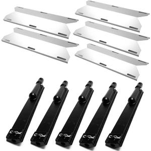 Burner and 5 Heat Plates Replacement for Nexgrill, Jenn Air 720-0061, 720-0062, 720-0063, 720-0099, 720-0100, 720-0101, 720-0138, 720-0139, 720-0141, 720-0142,720-0165,720-0171 Gas Grill